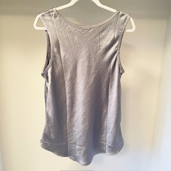 Gap Satin Tank Top, NWT, Silver, Size L Tall - Picture 2 of 5